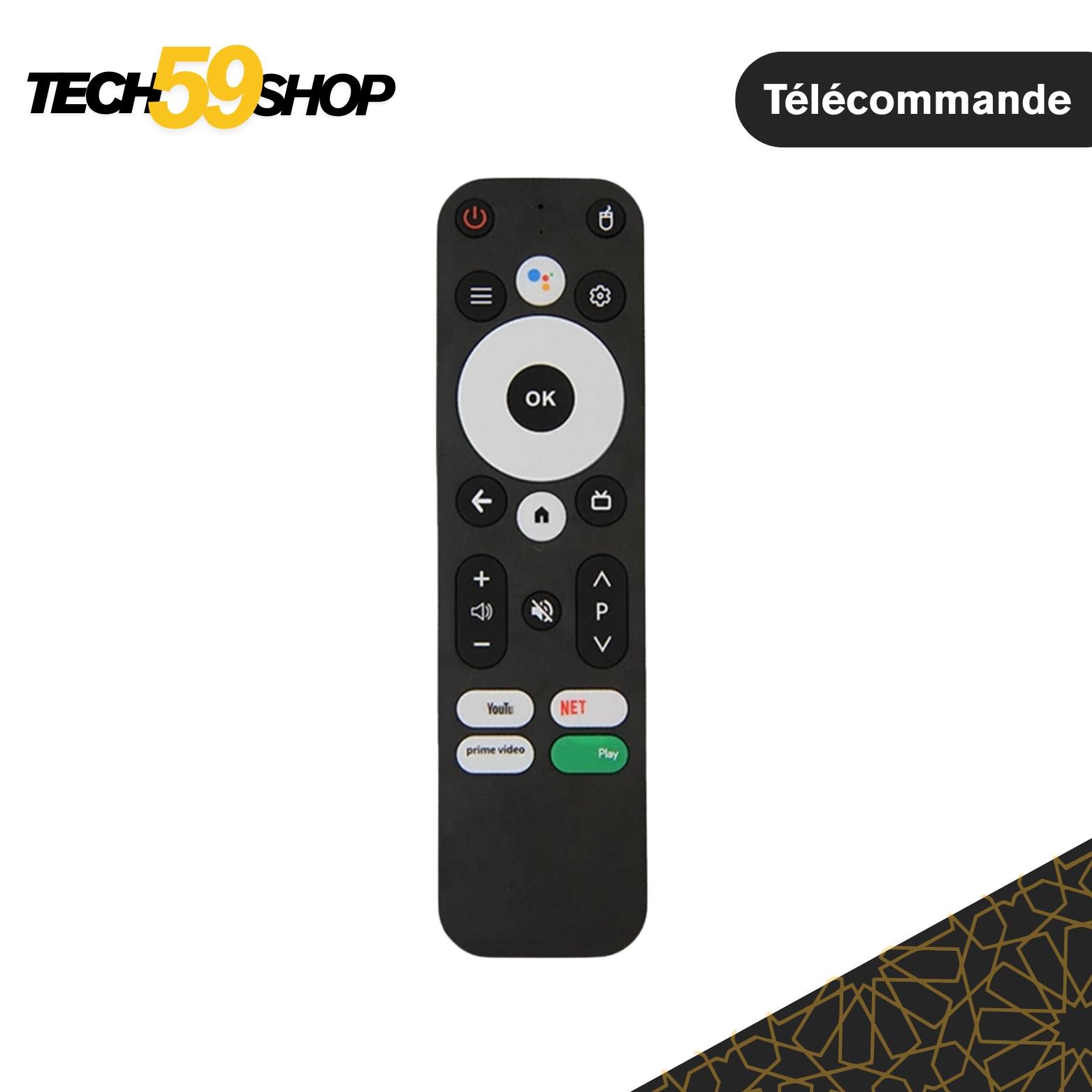 telecommande-vocale-mecool-km2-plus-google-assistant-raccourcis-youtube-prime-video-android-tv-4k