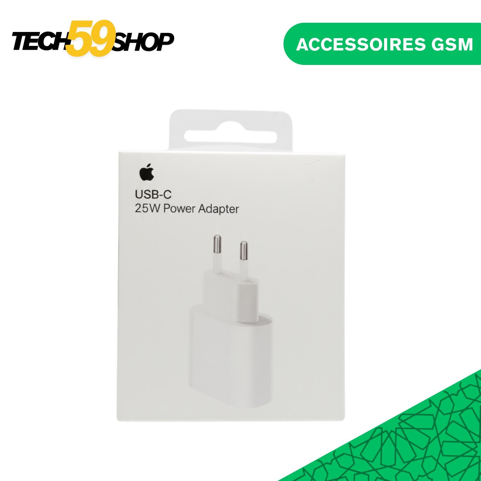 Chargeur Apple 25W USB-C | Adaptateur Rapide