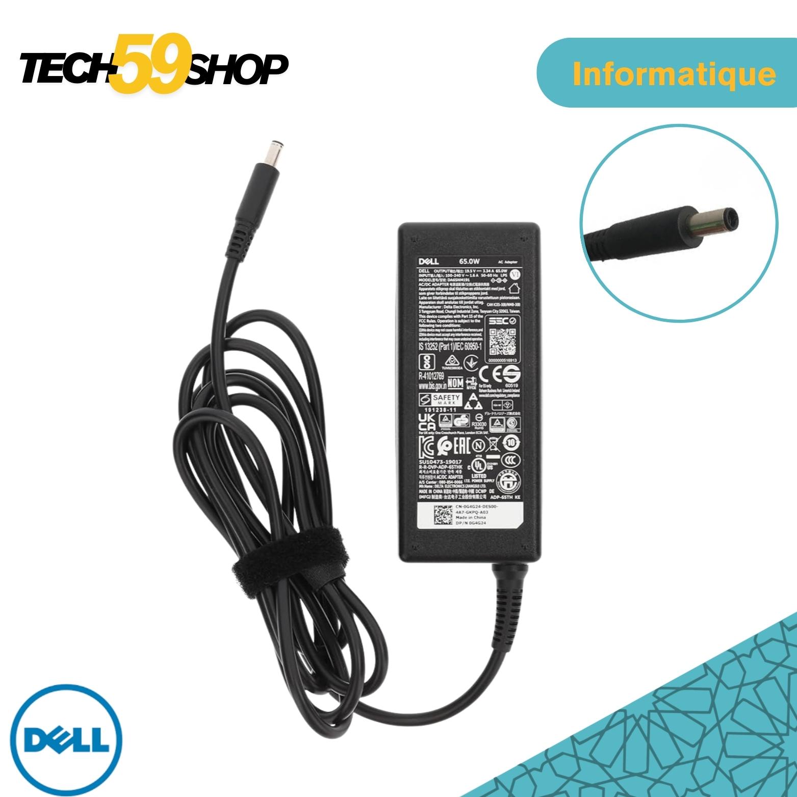 chargeur-dell-45w-adaptateur-19-5v-2-31a-fiche-fine-4-5x3-0mm