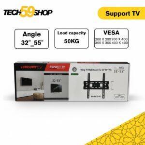 Support Mural TV Inclinable ECHSONIC C40 – Pour Écrans 32" à 55", Charge Max 50kg, VESA jusqu'à 400x400