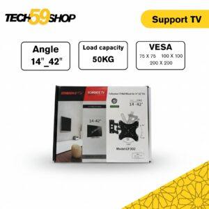 Support Mural TV Articulé ECHSONIC CF302 – Pour Écrans 14" à 42", Charge 50kg, Orientable et Inclinable